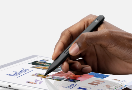 Surface Slim Pen gives you 4,096 pressure sensitivity, and provides a long battery life of over 15 hours.